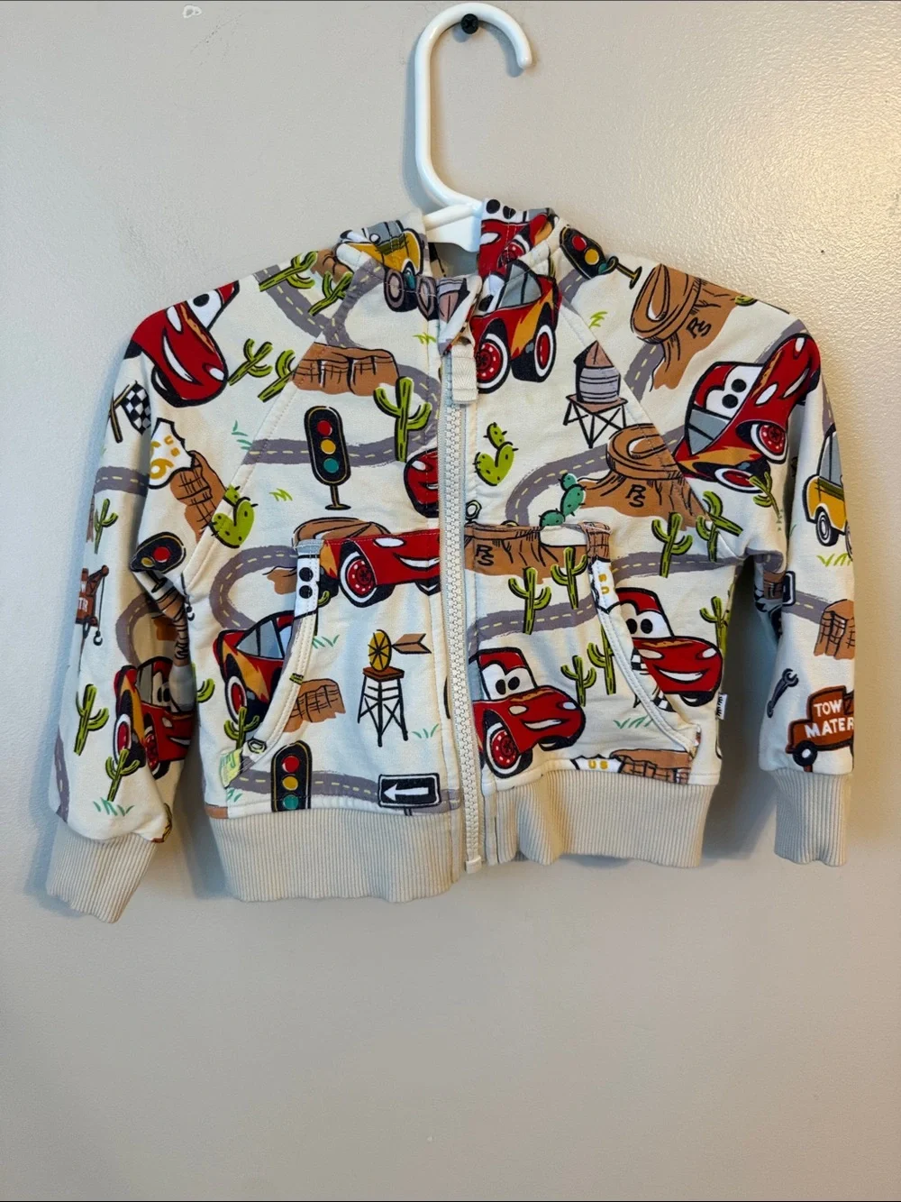 Little Sleepies Disney Pixar Radiator Springs Zip Hoodie Size 6-12 Months